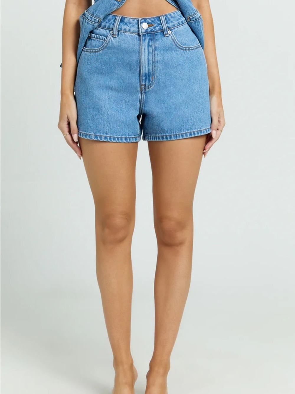 Showpo Light Wash High-Rise Relaxed Denim Shorts